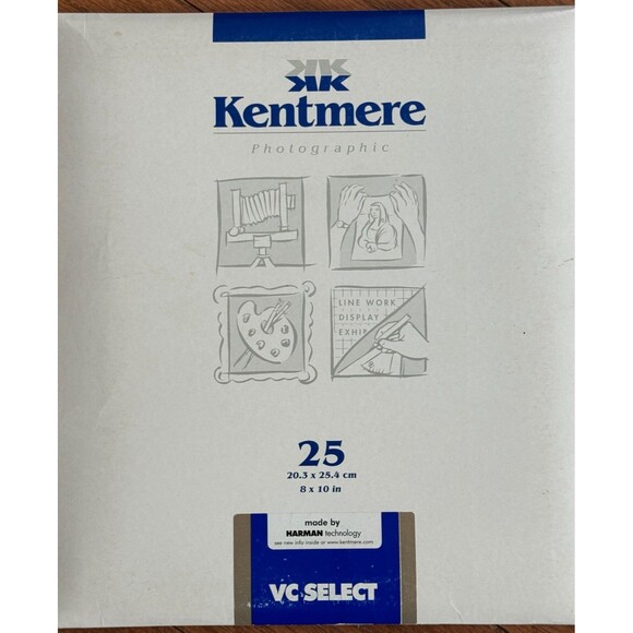 Kentmere VC Select Fine Lustre 8x10" Darkroom Paper 25 Sheets NEW IN SEALED PACK